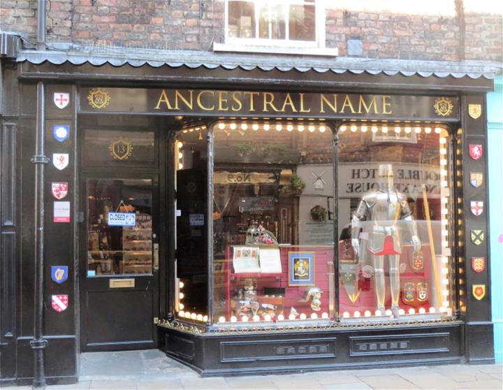 Ancestral Name Above Storefront